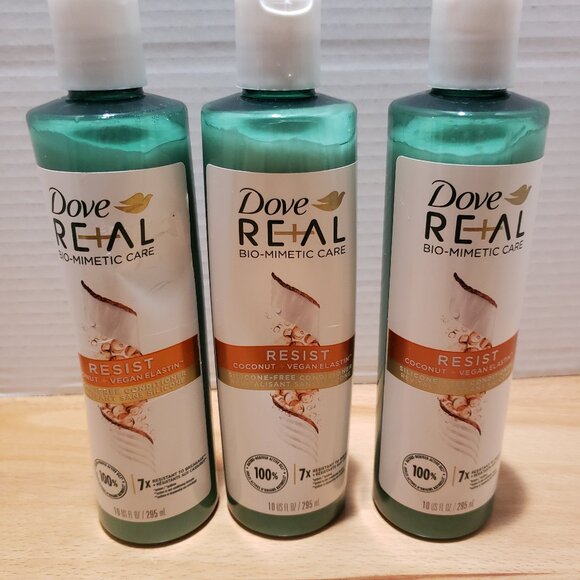 Dove RE+AL Bio-Mimetic Care Resist Coconut Conditioner 10 oz (lot of 3) - Picture 1 of 3